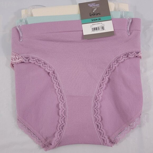 Secret Treasures 3-Pack Seamless Stretch Lace Trim Bikini Panties – Size Small - Picture 3 of 13